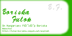 boriska fulop business card